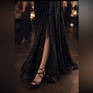 Vintage Stuart Weitzman Black/Silver Strappy Stiletto Heels9,5. Made in Spain.